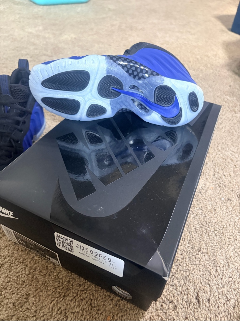 Nike Kids Blue and Black Foamposite Sneakers - Size 4.5 - Picture 5 of 16